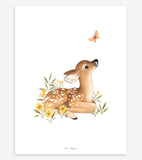 OH DEER - Plakat for barn - Vintage fawn