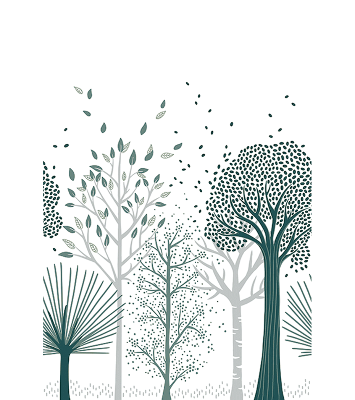 M. FOX - Panoramabakgrunn - Blå trær