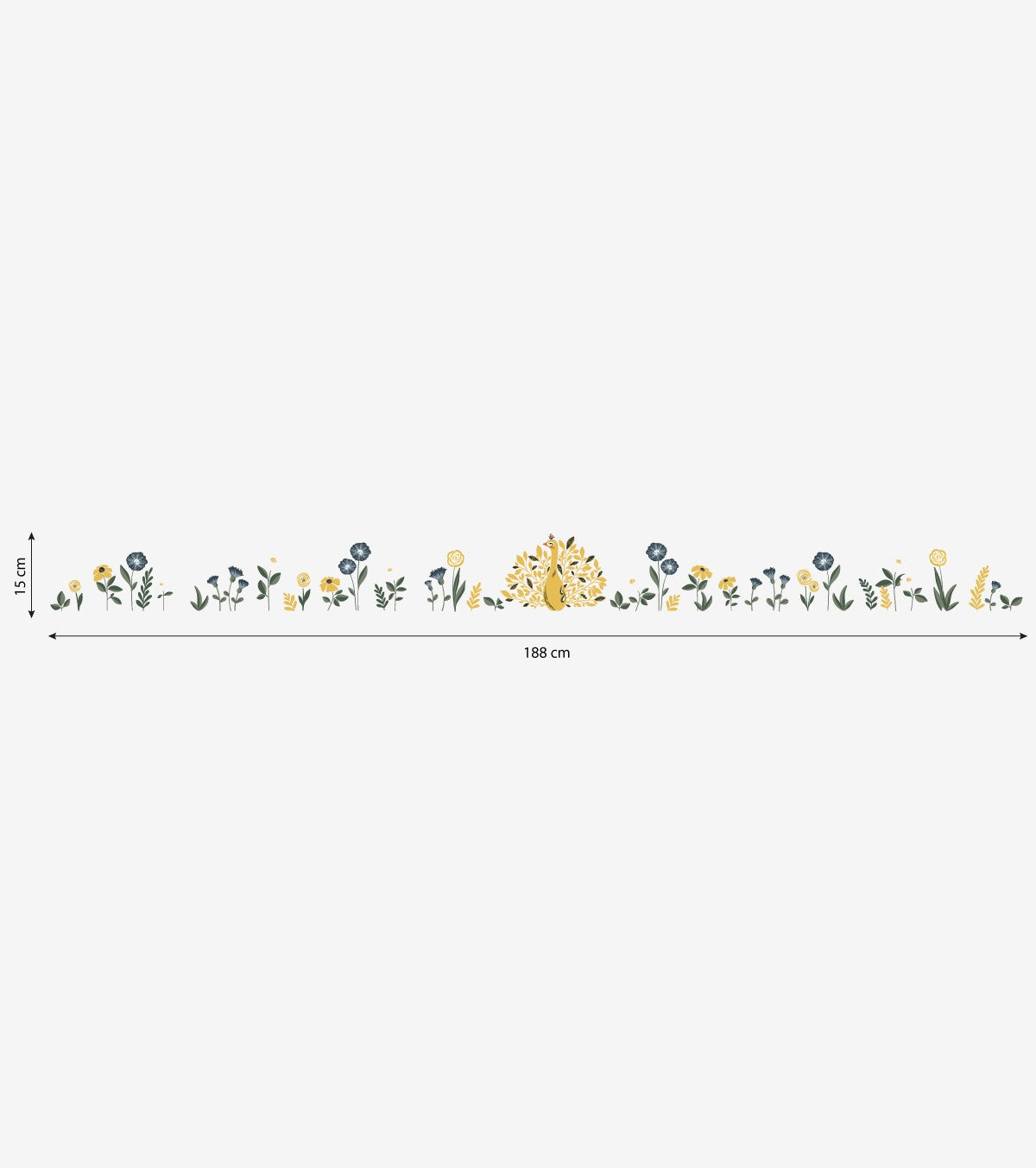 FLORAL PEACOCK - Veggklistremerker - Påfugl og blomster