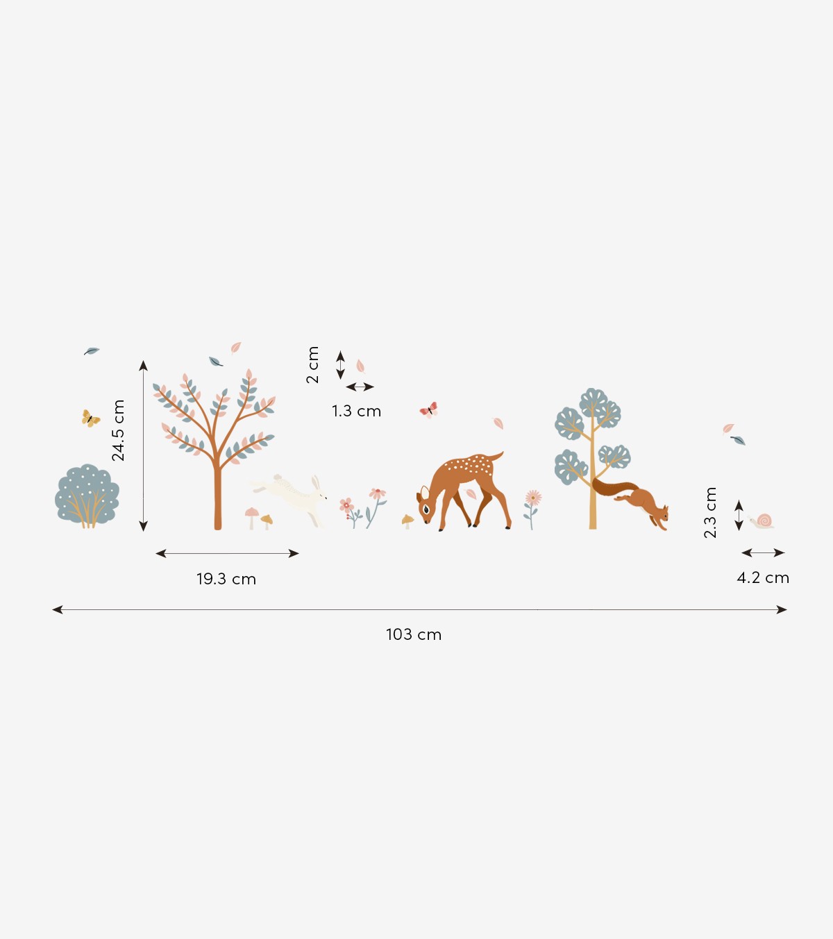 JÖRO - Veggklistremerker - Skogens hjort og dyr